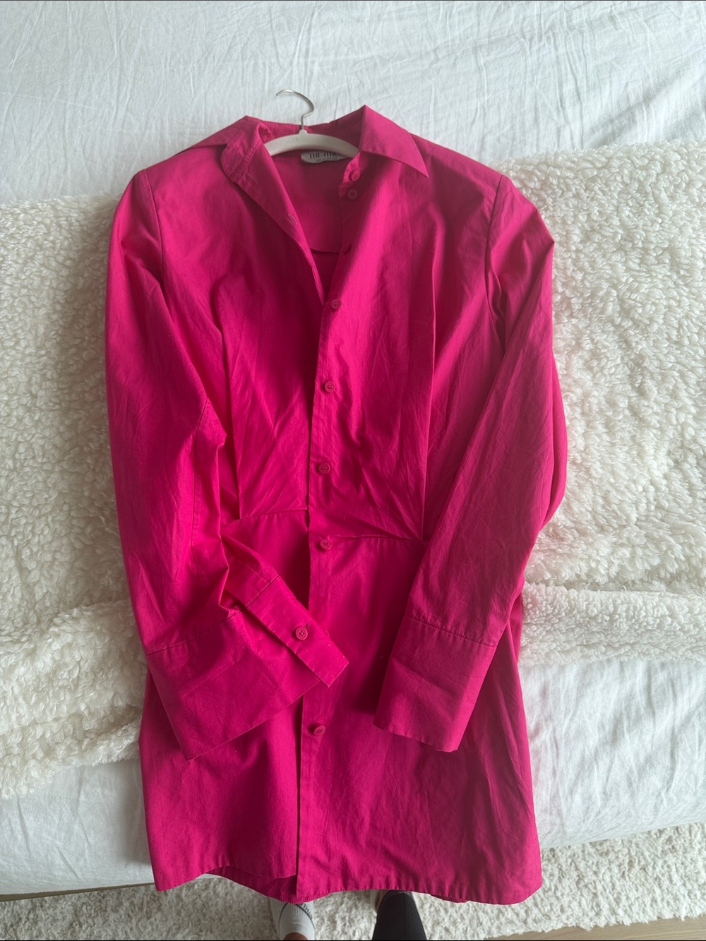 The Attico Hot Pink Long-Sleeve Button-Down Shirt